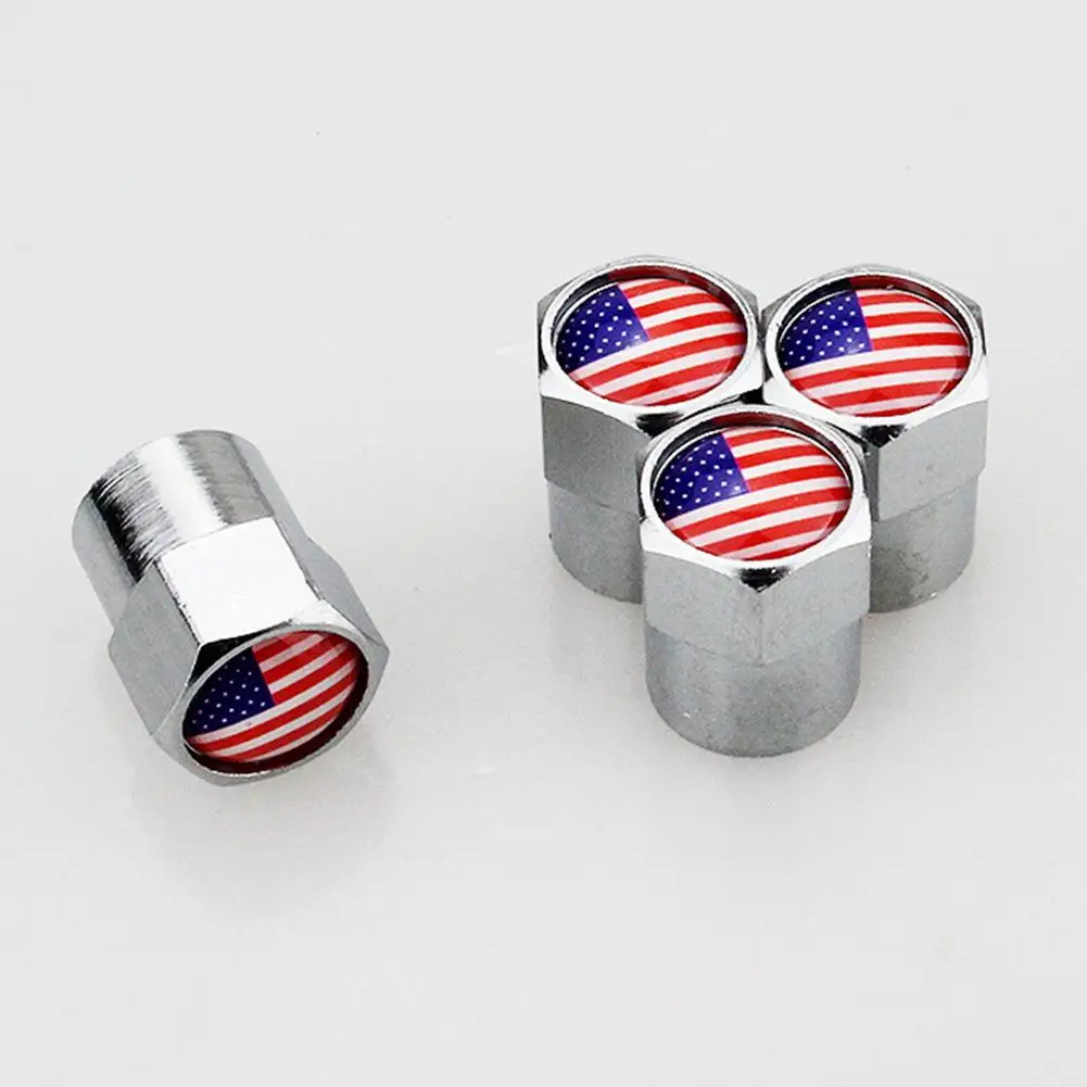 4 шт. колпачки на стержни клапана автомобиля под американский флаг|Стержни и