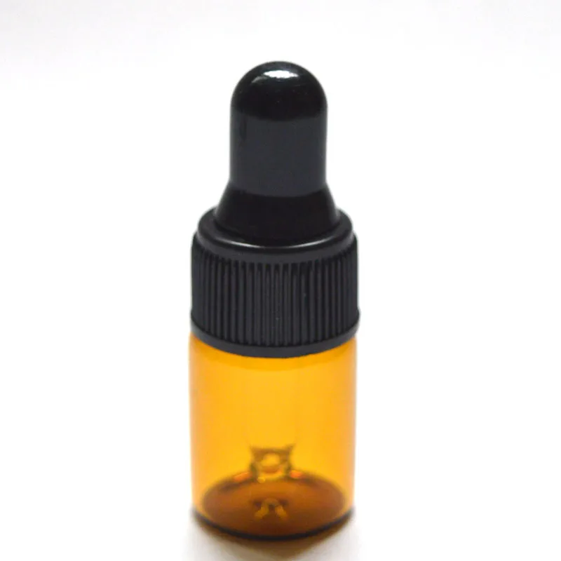 

50pcs Empty 2ml Small Amber refillable Perfume Vial For Essential Oils Glass Dropper Bottles