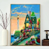 5d diy diamond painting home room scenery beauty flower cross stitch full drill embroidery cute handmade wall decor gift
