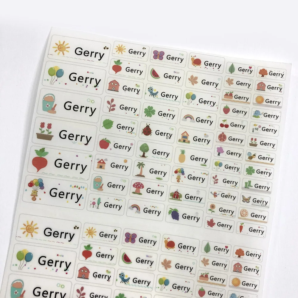 Детские милые наклейки с естественным узором именем на заказ