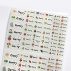 Детские милые наклейки с естественным узором, наклейки с именем на заказ, персонализированные водонепроницаемые бирки для детской одежды, школьная форма