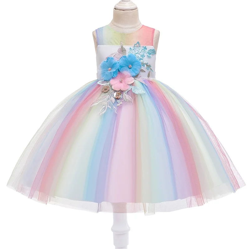 Платье-пачка в виде единорога для маленьких девочек платье вечеринок элегантные