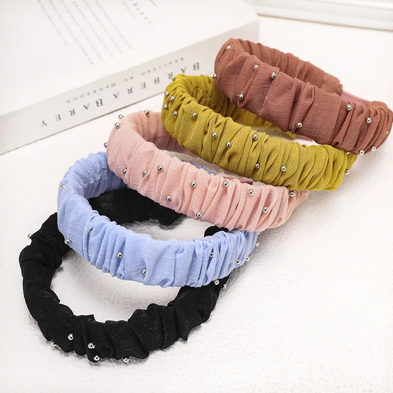 Новый Урожай раза резинки для волос с жемчугом женщин бантиком круглый вырез