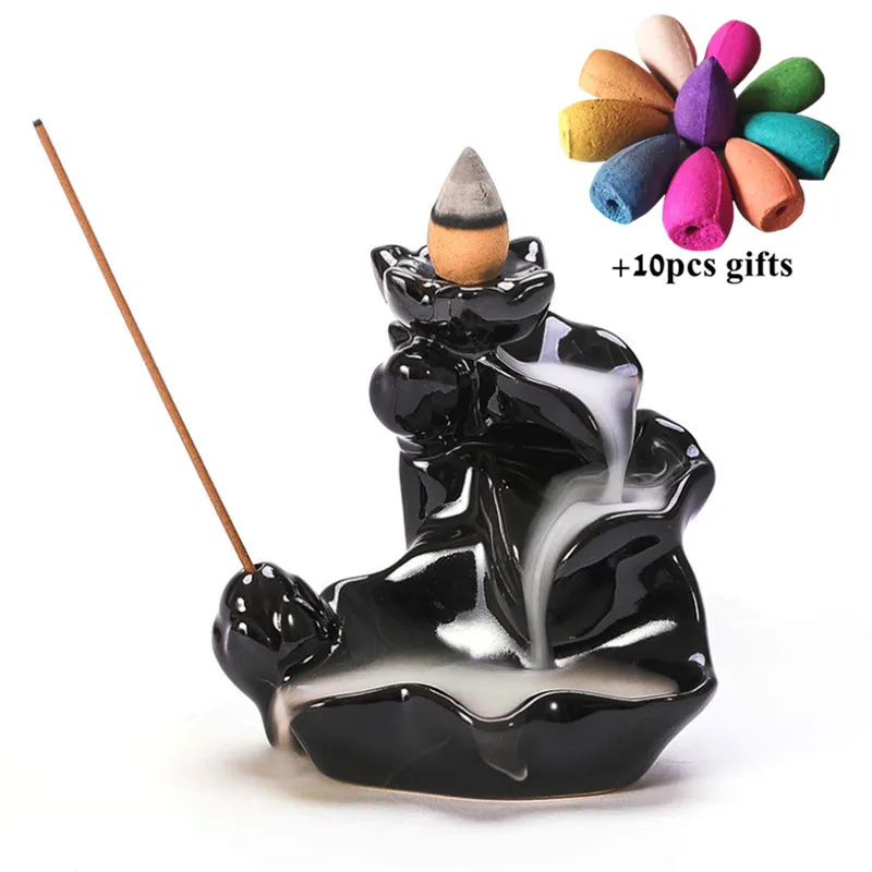 Винтажная подставка для благовоний с 10 бесплатными конусами|Благовония и