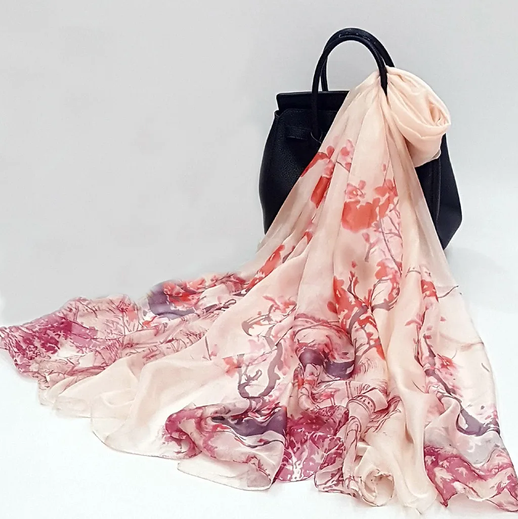 Шарф женские шарфы женский шарф Сливовый цветок платок для защиты от солнца