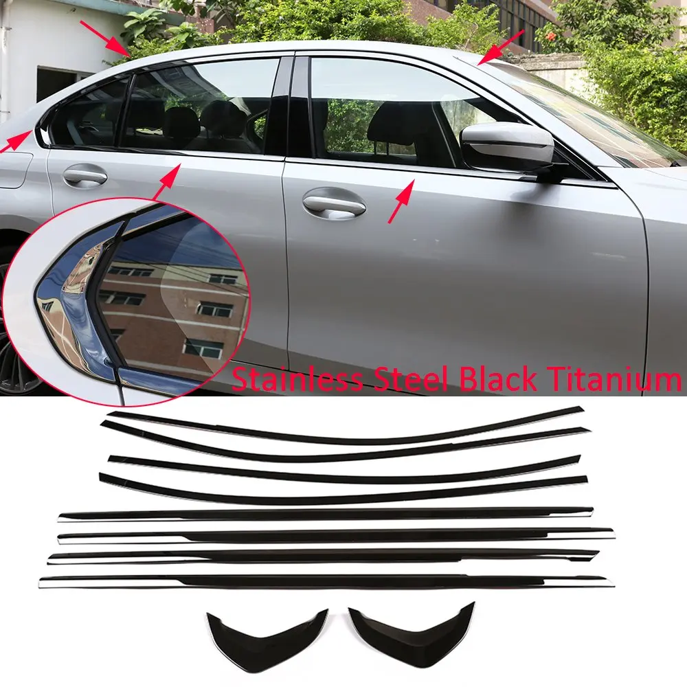 

10PCS Stainless Window Molding Strips Trim Kit For BMW 3 Series G20 G28 2020