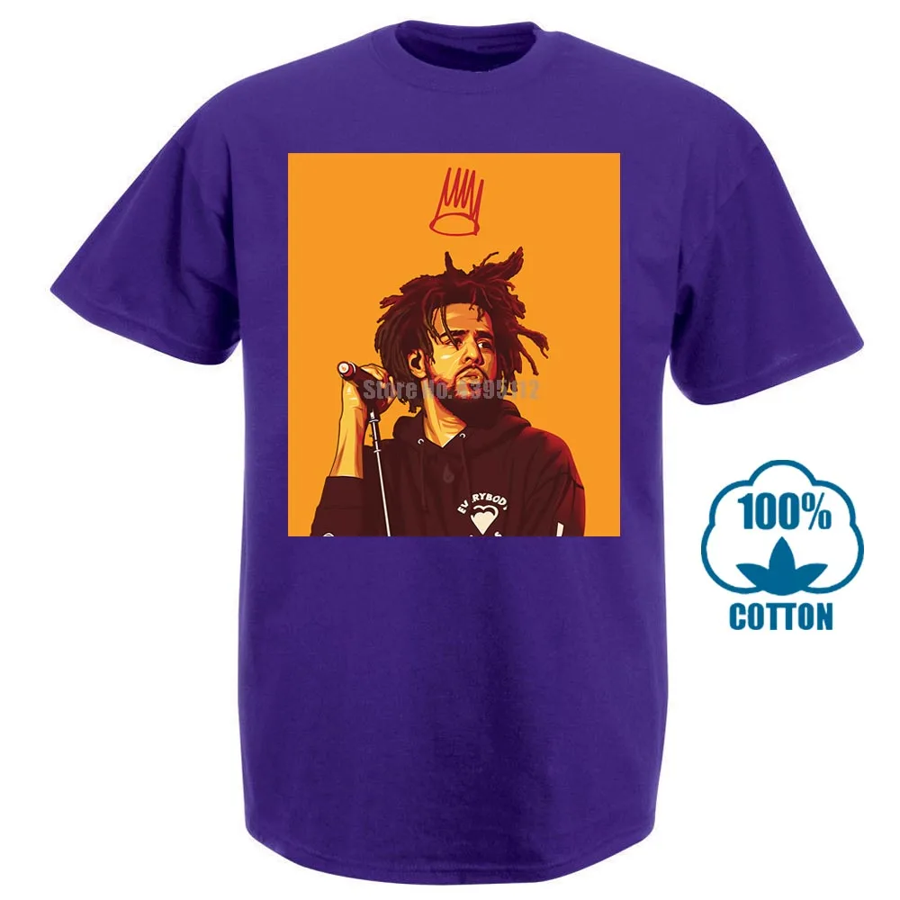 Фиолетовый J Cole футболка Dreamville Festival Cole Word черная Хлопковая мужская S 6Xl - Цвет: Фиолетовый
