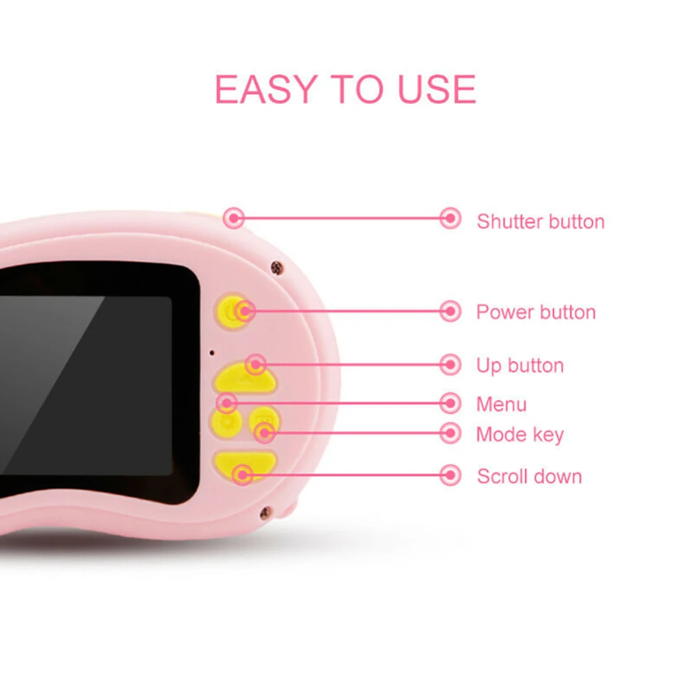 Children Camera Cute Mini Digital Photo 1080P 2.0 Inch HD Screen Small Toy Camcorder Videocamera Micro Cam Best Gift | Электроника