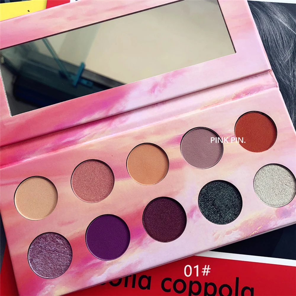 Novo 10 цветов закат красочные палитры теней для век начинающих световой жемчужный