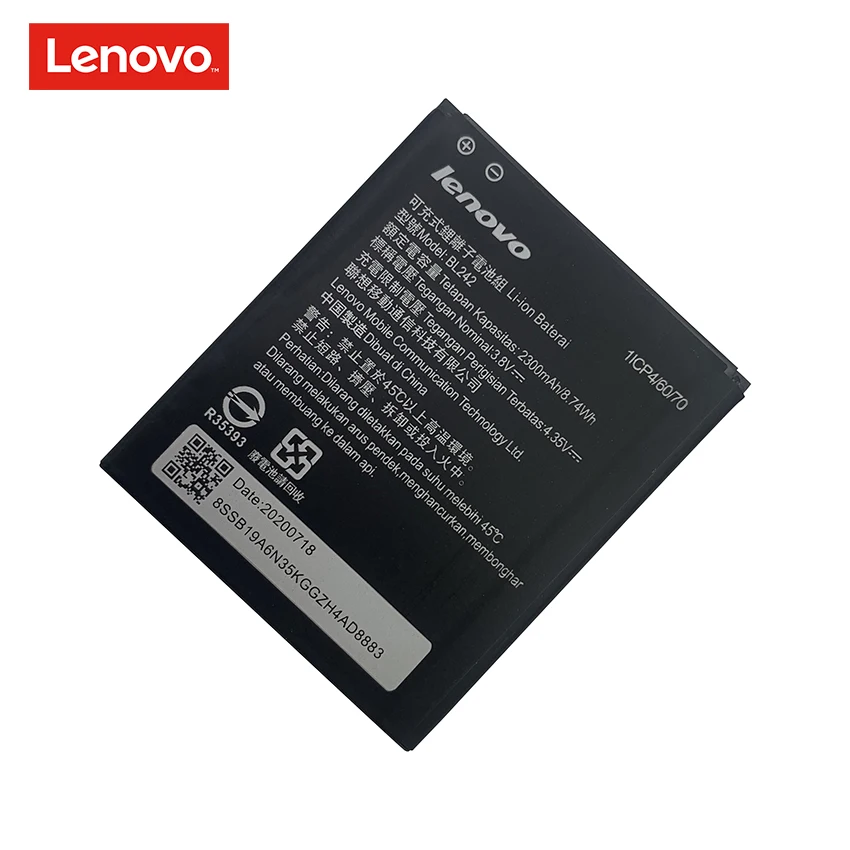 

100% Оригинальный аккумулятор A6010 Plus 2300 мАч BL242 запасная батарея для Lenovo A6010 / A6010Plus стандартная батарея