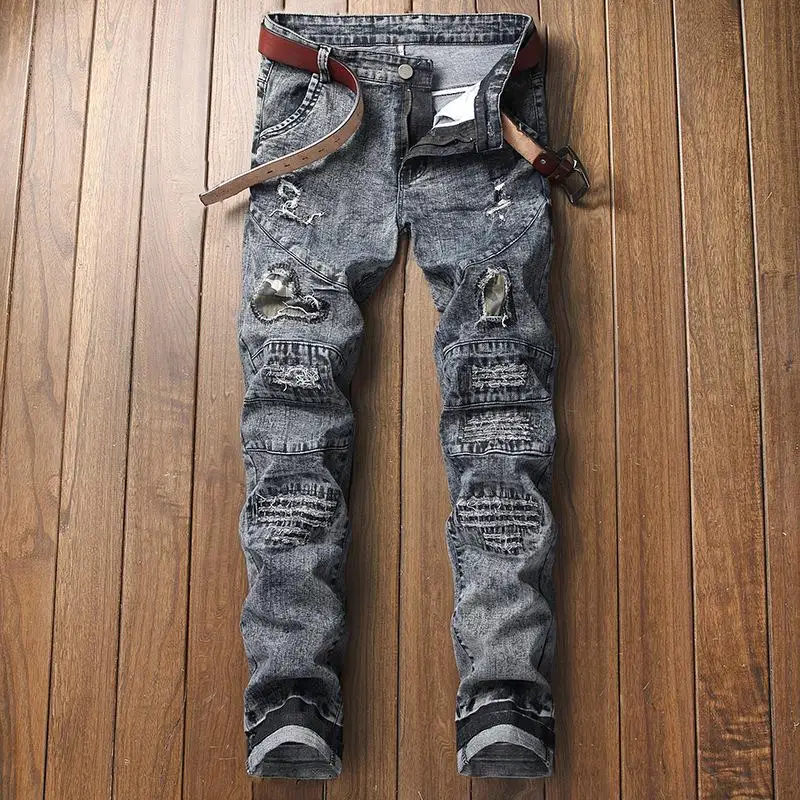 

Men's Hip hop jeans famous designer brands high quality Skateboard denim