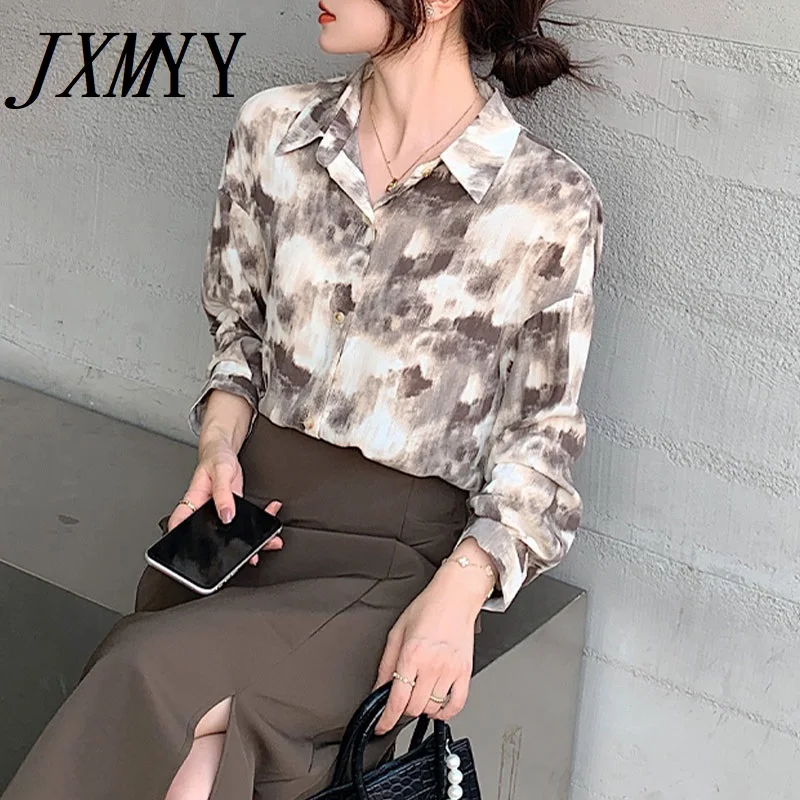 JXMYY Новинка осени 2021 стильная модная элегантная яркая однобортная шифоновая