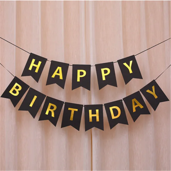 blackbanner 16 дюймов розовое золото испанский Feliz Cumpleanos воздушные шары для дня рождения буквы фольги шар для украшения вечеринок Алфавит воздушный надувные шары - Цвет: blackbanner