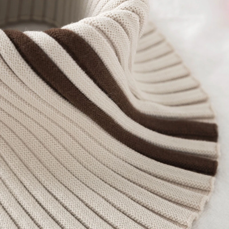 Зимняя водолазка ложный воротник ребристый трикотажный съемный треугольный