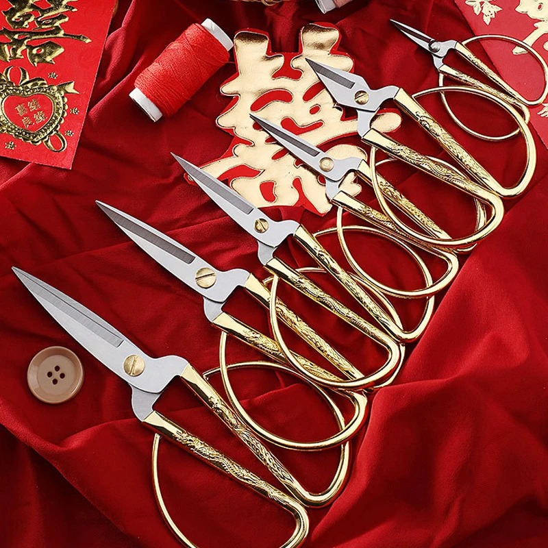 Нержавеющая сталь Швейные золотые ножницы короткий резак прочные винтажные