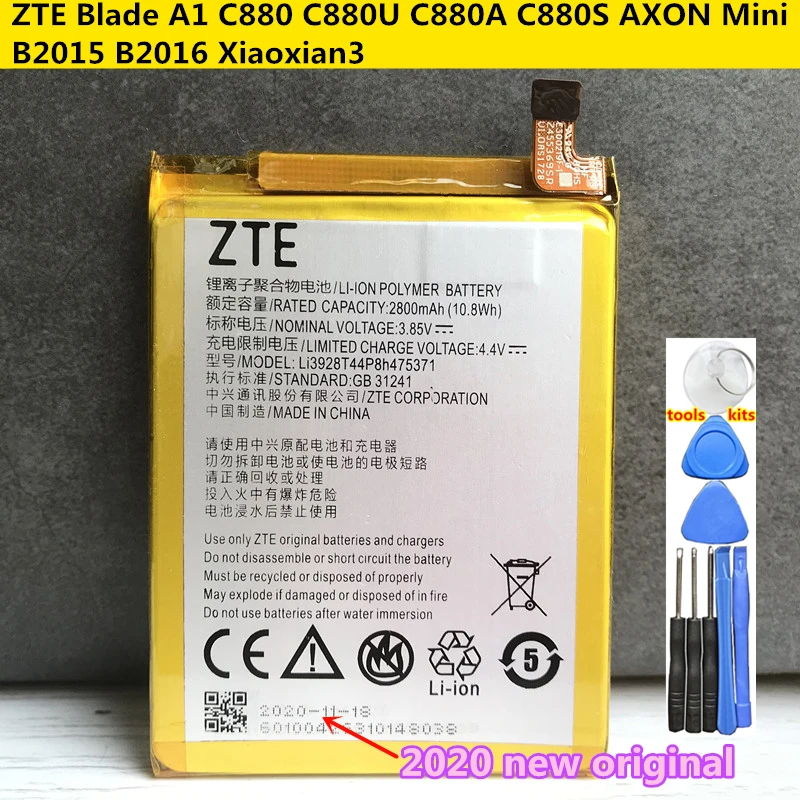 Аккумулятор Li3928T44P8h475371 для ZTE Blade A1 C880 C880U C880A C880S AXON Mini B2015 B2016 Xiaoxian3 2800