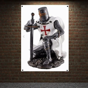 Knight Templar Flag Polyester Banner Cross Legion Crusade Painting Tapestry Hang on the wall 4 grommets Custom Flag indoor Decor