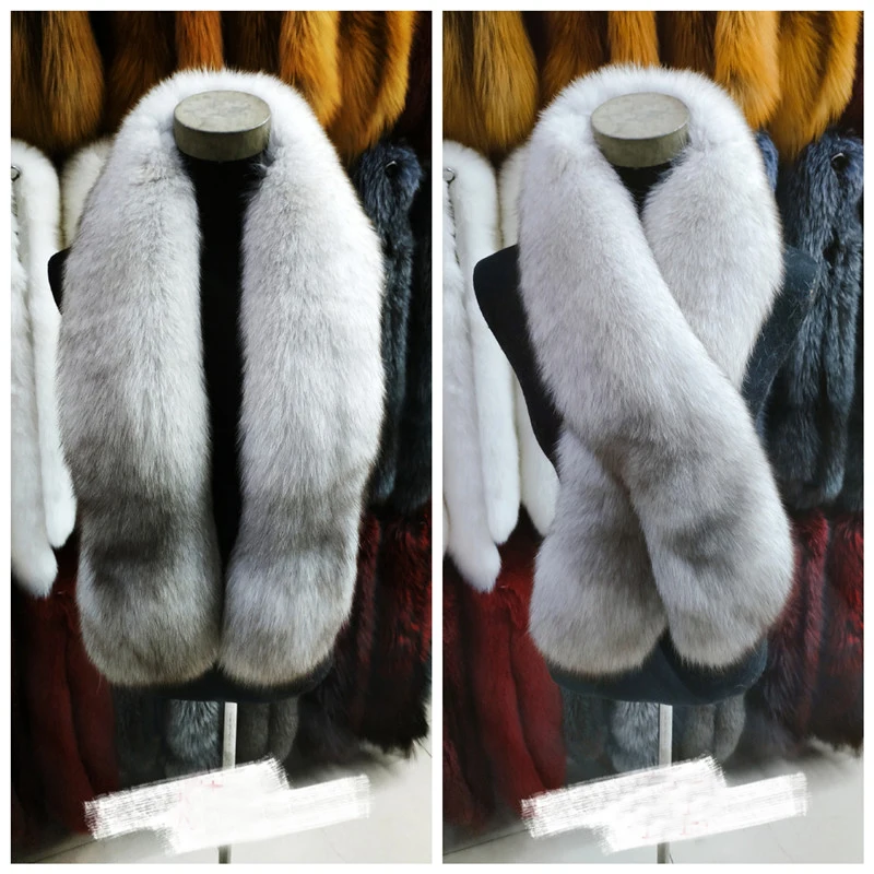 Nature White MLHXFUR, большие,, настоящая Золотая лиса/красная лиса/синяя лиса, шаль, шарф, шарфы, воротники для женщин, мужчин, мужская куртка - Цвет: Nature White