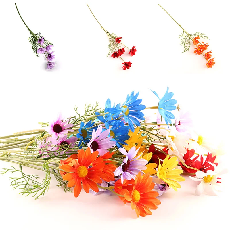 

50cm 1Bunch Autumn Daisy Bouquet Christmas Decorations For Home Beauty Sunflower Artificial Flowers Arrangement Craft New Year