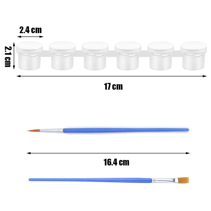 

25 Empty Paint Strips 150 Pots 5Ml Paint Cup Pots Paint Pot Plastic Clear Storage Containers with 4Pcs Paint Brushes