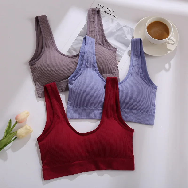 

Bra Without Underwire Wireless Sports Bra Lounge Underwear Woman Seamless Bra for Big Breasts Underwear Women Solid Color
