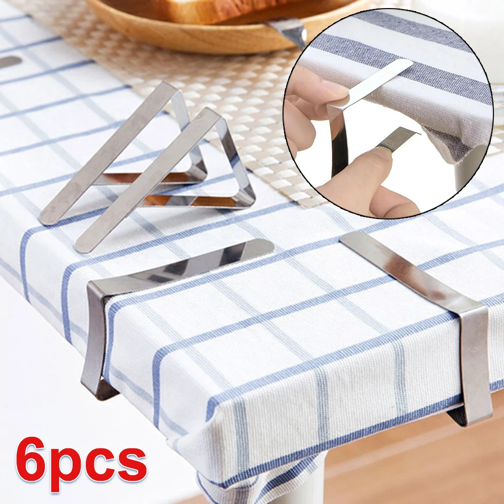 6 шт. зажим для скатерти из нержавеющей стали свадебной вечеринки домашний