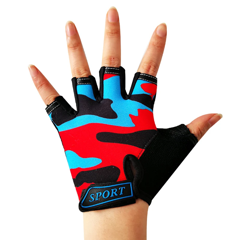 Детские перчатки с полупальцами высокоэластичные для езды на велосипеде колеса