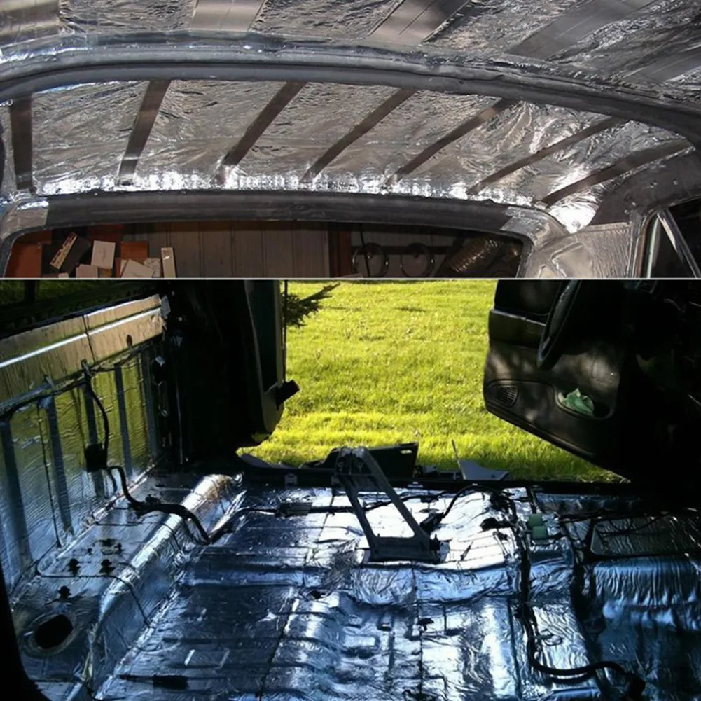 

10mm * 50cm * 200cm Foam Mat 2 Meter Deadening Heat Rubber Silver Thermal Insulation
