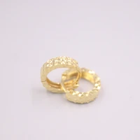 new solid pure 18kt yellow gold earrings women full star figure hoop earrings 2 2 2 4g 133mm
