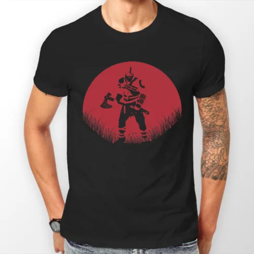 Kratos God Of War 4 Red Moon Gow Ps4 Gamer футболки унисекс футболка Размеры крутая Повседневная
