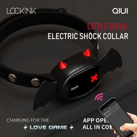 qiui app remote control electric shock devil collar neck choker restraint chastity belt bdsm adult games sex toys for women men