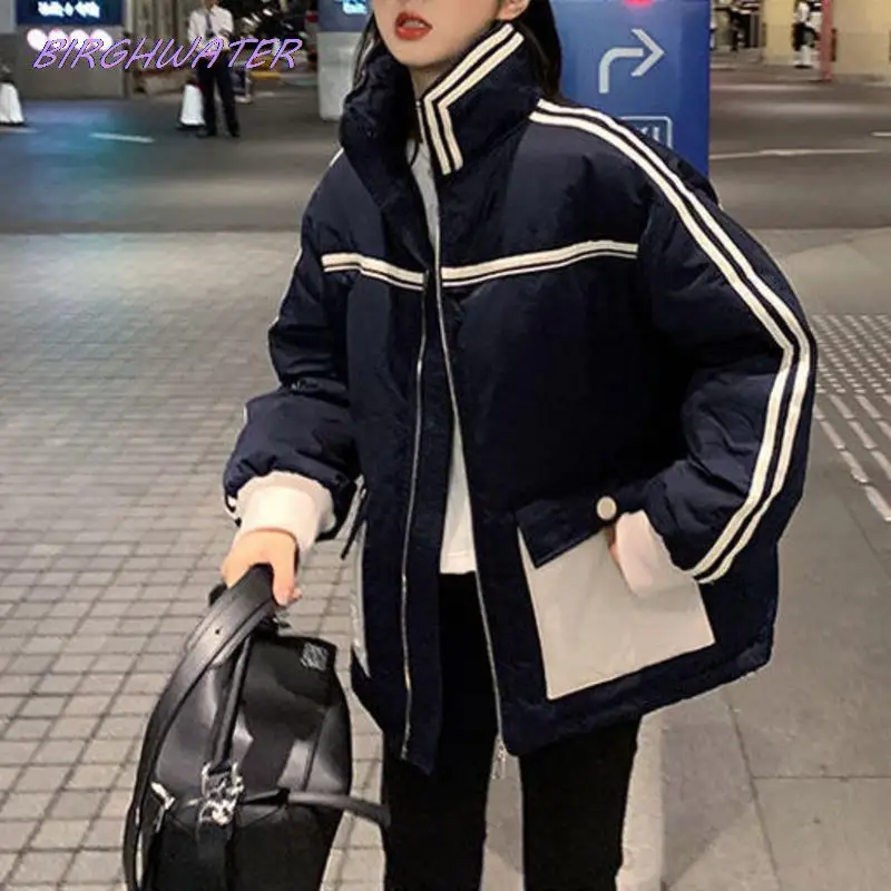 

Женская зимняя короткая куртка-бомбер в стиле Харадзюку, базовые готические куртки, Женская свободная парка, верхняя одежда для зимнего сез...