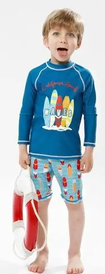 KEENEST KINDER UPF/одежда для плавания раздельный купальник с героями мультфильмов для мальчиков и девочек, детский купальный костюм с длинными рукавами - Цвет: 05