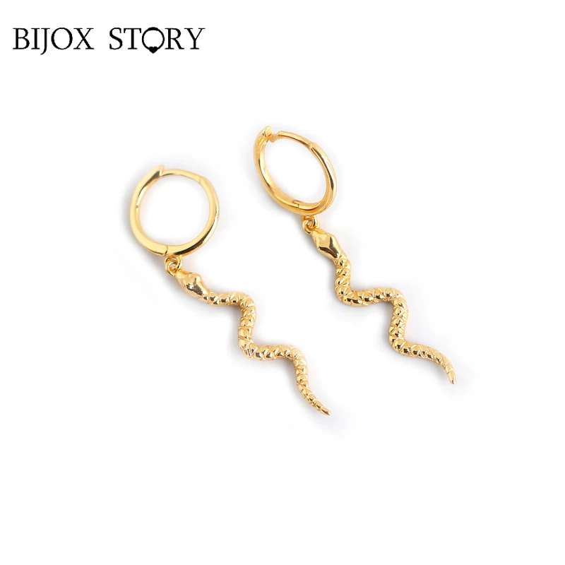 

BIJOX STORY Snake Drop Earrings For Women Real 925 Sterling Silver 40*12mm Animal Earrings Anniversary Engagement Fine Jewelry