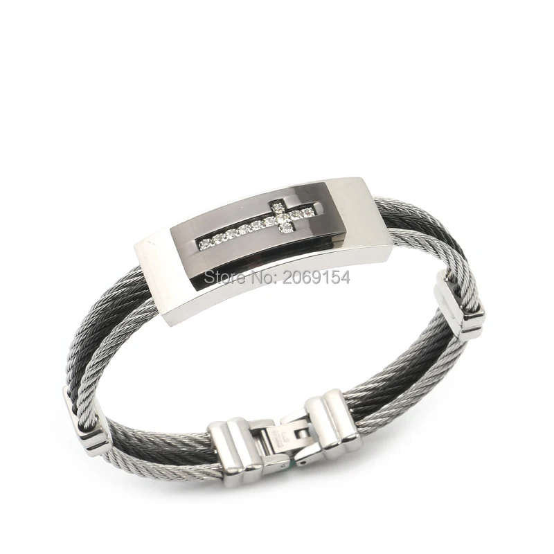 Мужской браслет с крестом очаровательное ювелирное изделие чешский сверлильный