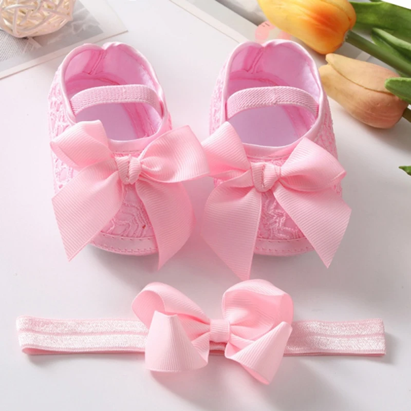 

Cute Bows Princess Shoes For Kids Baby Girl Soft Sole Non Slip Spring Summer Autumn Infant Toddler First Walkers New