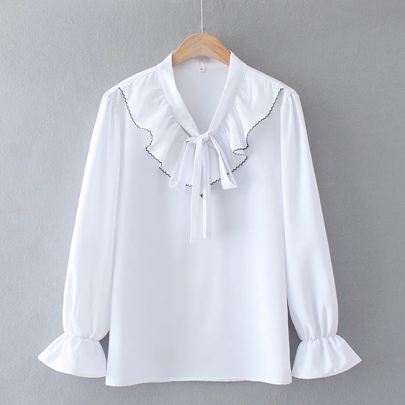 

Plus Size XL-4XL Women's White Black Chiffon Blouse Vintage OL Workwear Tops Solid Simple Elegant Blusas
