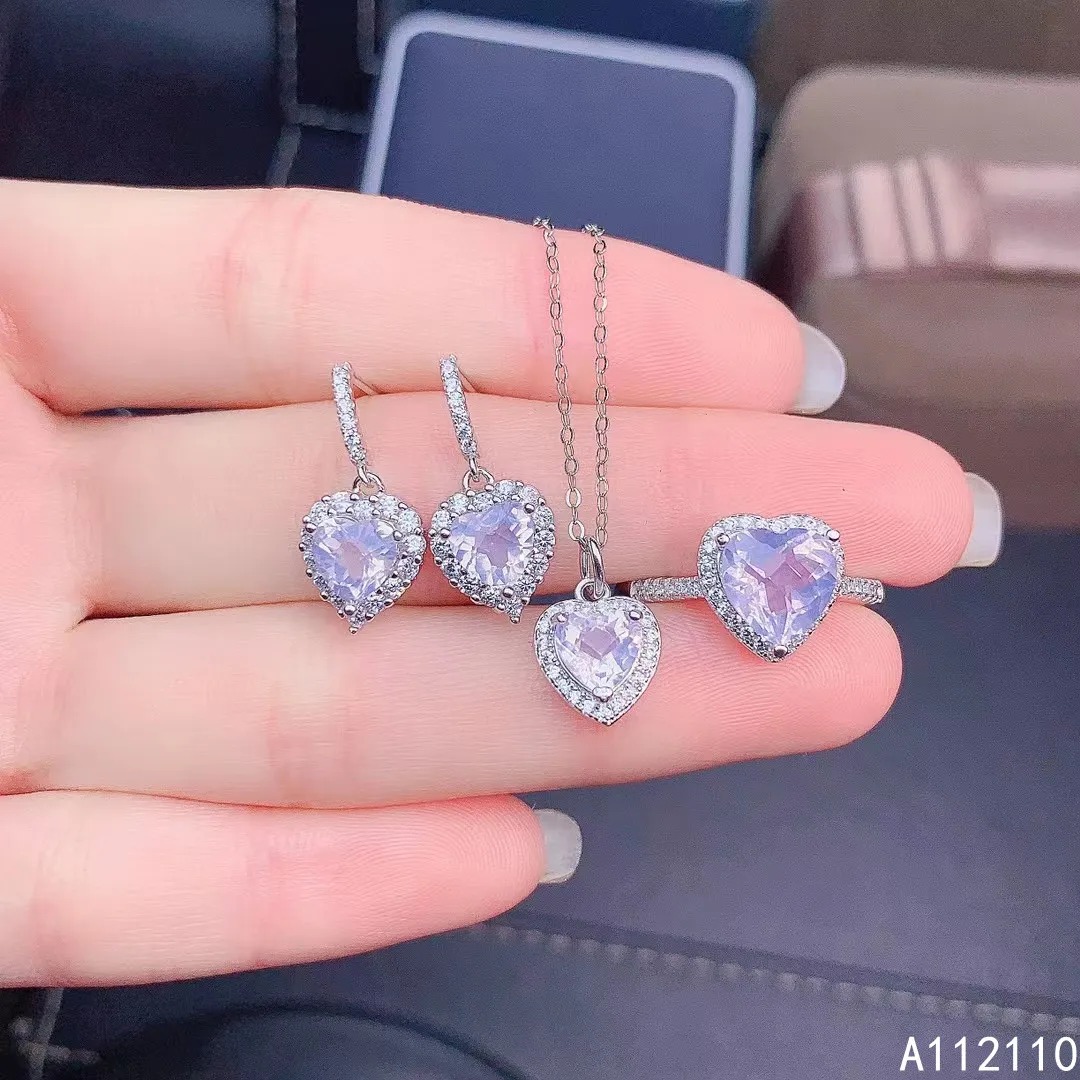 Комплект из кольца и серёг серебра 925 пробы с натуральным драгоценным камнем |