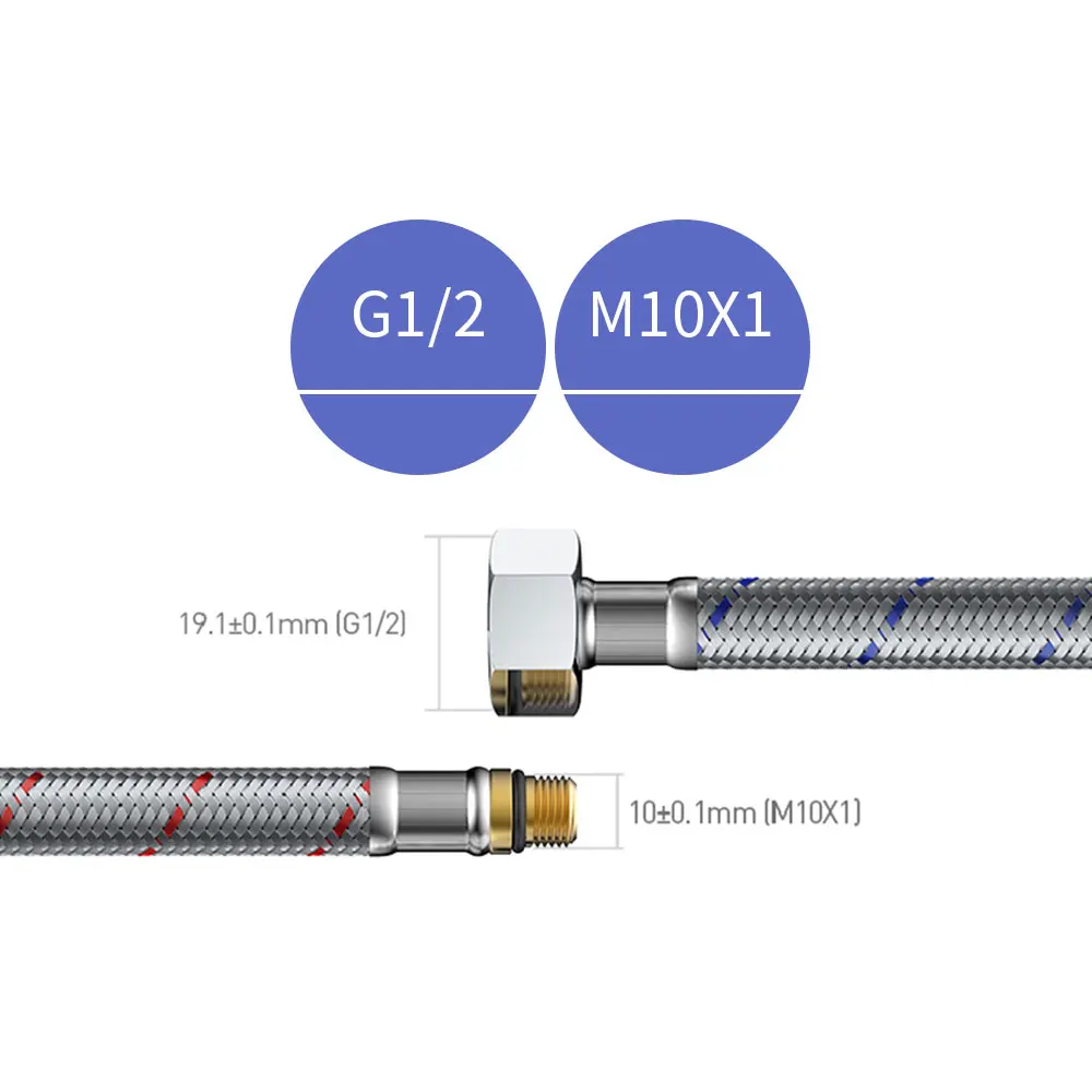 M10 * 1/2 &quot50 см 1 пара гибкие водопроводные трубы из нержавеющей стали смеситель для