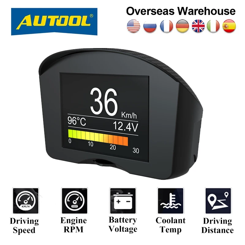 

AUTOOL X50 Plus Car OBD2 HUD On-board Computer Smart Digital Meter Water TEMP Guage Voltage Speed Meter HeadUp Display
