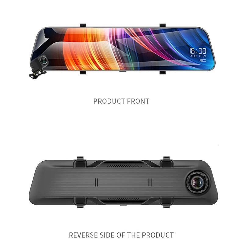 12 дюймов Dashcam 2K Dash Cam DVR зеркало заднего вида потоковое HD ночное видение зеркало заднего вида камера двойной объектив Автомобильная камера рекордер