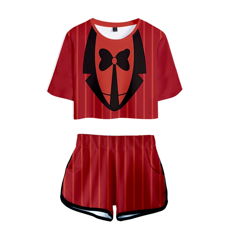 Аниме Hazbin Косплей Спортивная одежда Женская футболка футболки шорты Чарли