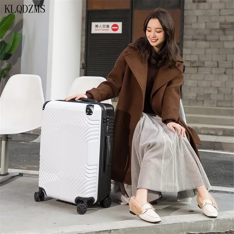 Модный чемодан на колесиках KLQDZMS 20 дюймов 24 дюйма 28 для путешествий в стиле ретро