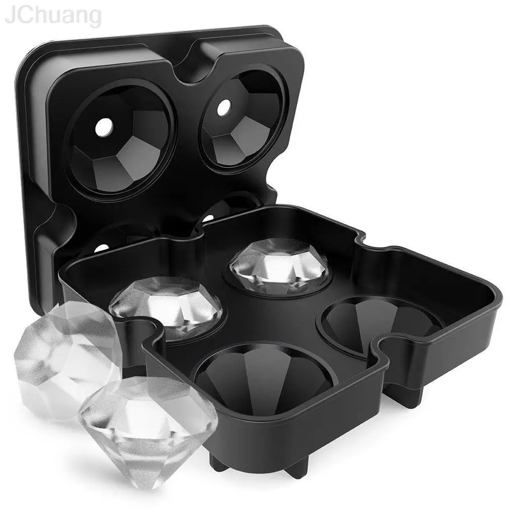 

Silicone Ice Cube Tray Mold Diamond Shape 4 Grids Ice Cream Maker Mould Fruit Cube Molds Dropshipping
