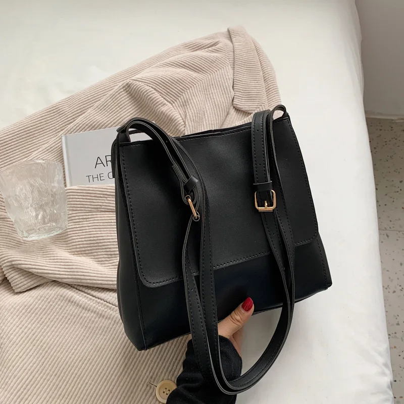 

Women's Bag Vintage Totes PU Leather Shoulder Fashion Crossbody Bucket Shopping Femel Shopper Bags For Women Designer Handbags