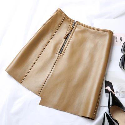 MESHARE New Fashion Genuine Real Sheep Leather Skirt J9