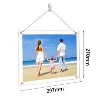 8x12 in acrylic picture frames wall mount photo frame frameless clear floating frame for document certificate artwork