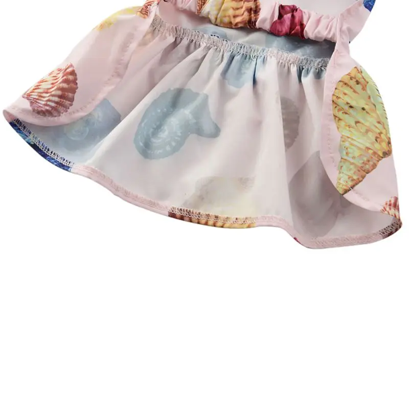 Летнее пляжное платье для собак одежда щенков юбка принцессы с принтом маленьких