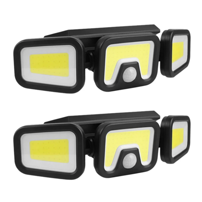

New Solar Security Lights 3 Head Motion Sensor Lights Adjustable Waterproof for Outdoor Garden Patio Pathway Decor 2Pcs