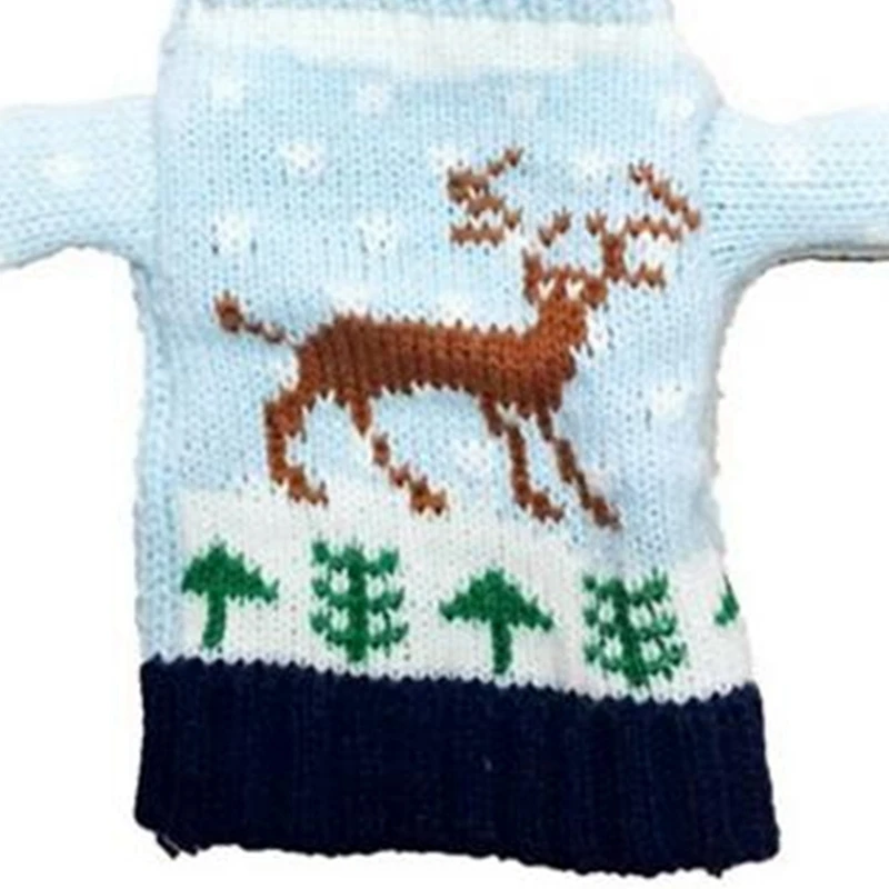 

Christmas Knit Sweater Hat Wine Bottle Cover Set Snowman Bottle Cover Holiday Event Gift Wrap